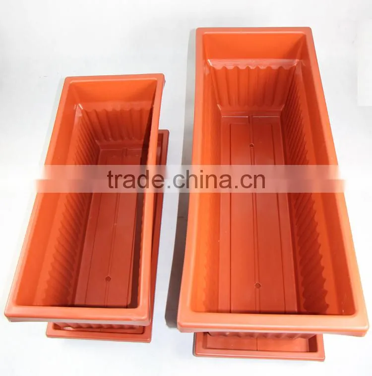 Rectangular plastic planter box garden pot