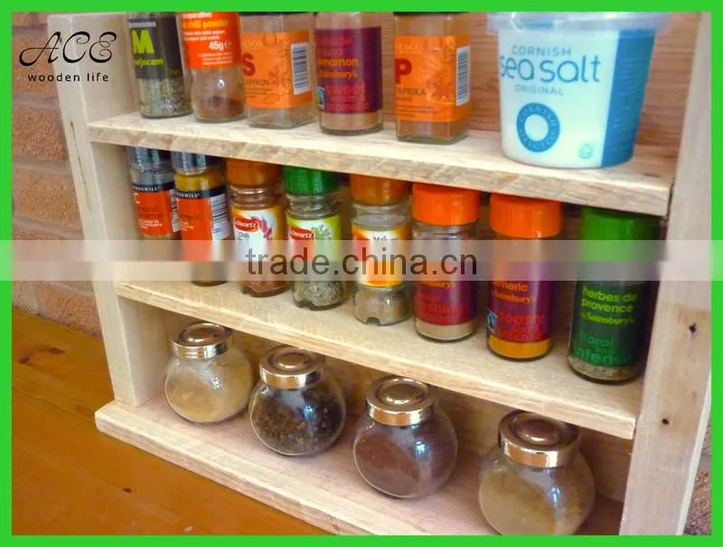 Rustic wooden spice rack