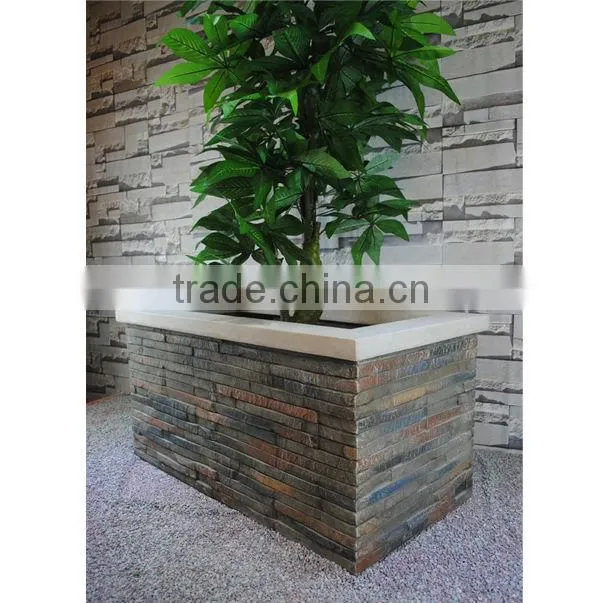 Strong Fiberglass Whitout Bottom Square Artificial Stone Planter