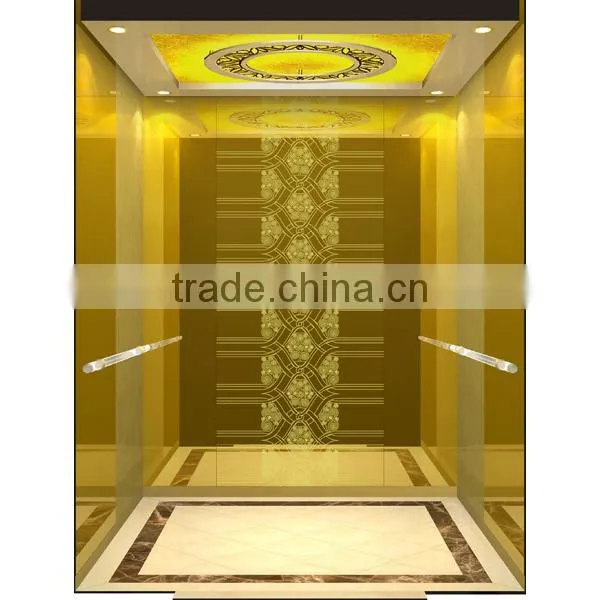 Beautiful Color Etching Stainless Steel Interior Elevator Cabin Decoration