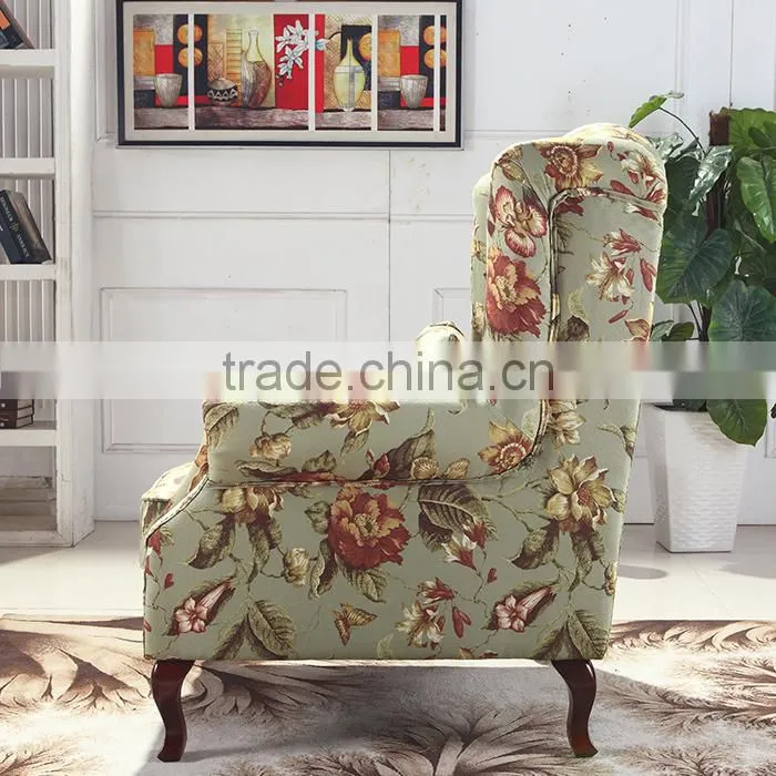 European rustic style fabric high back sofa chair LQ-D016#-1