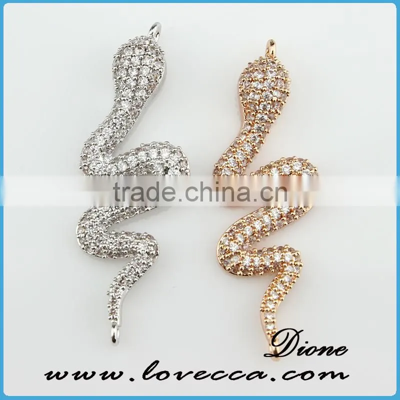 Fashion design sterling silver color pendant in pipe shape with cooper micropave setting pendant