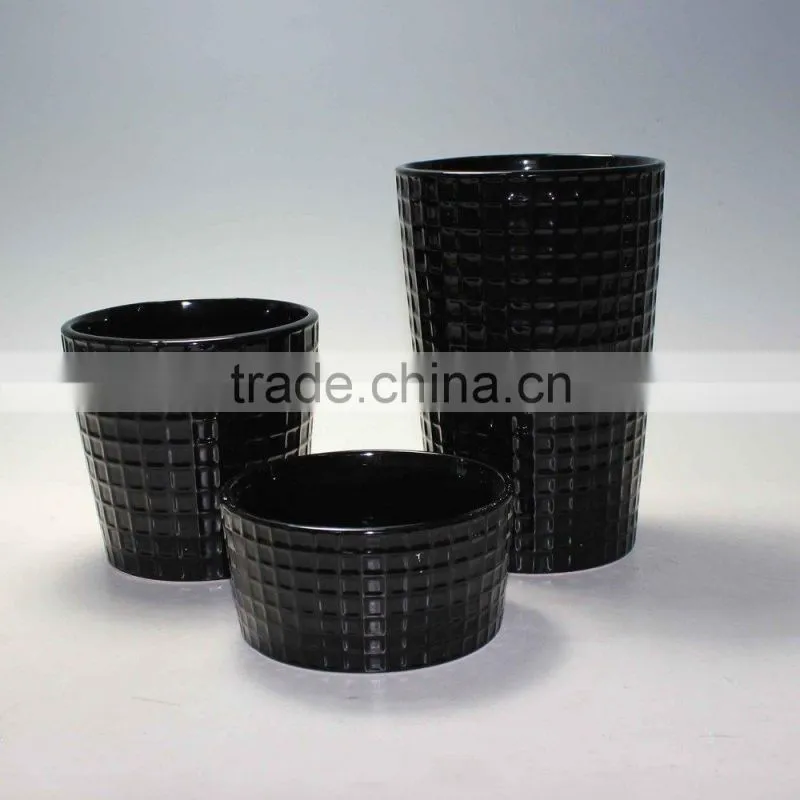 Glazed color ceramic flower pots