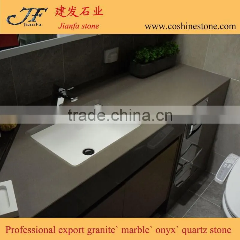 Hotel choose Artificial light grey modern bathroom sink quartz vanity top
