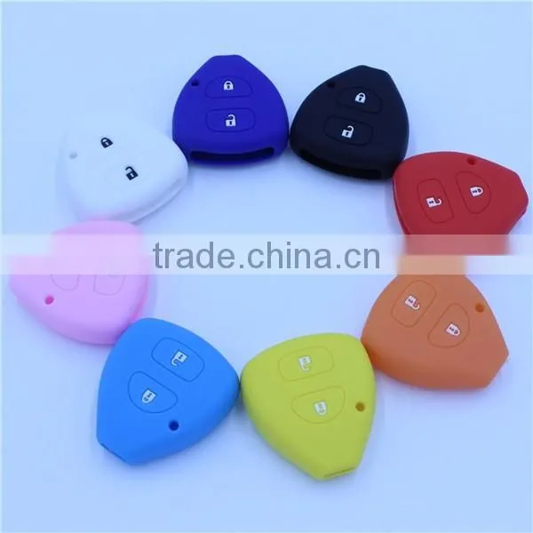 for TOYOTA Corolla Rav4 Yaris Remote Key Case,2 Button Silicone Cover wilth led light hole