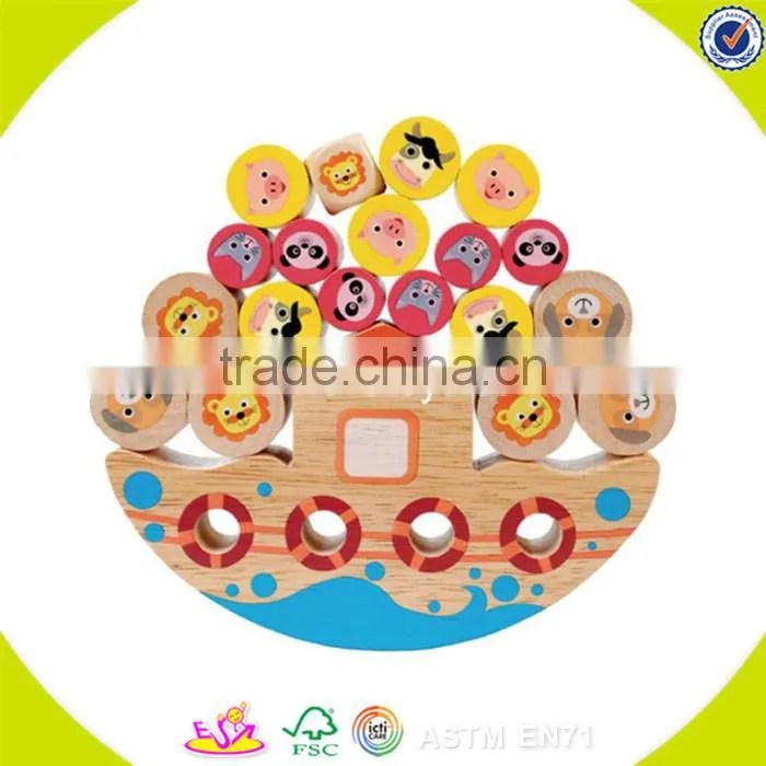 Wholesale intelligent wooden balance blocks game toy funny baby wooden balance blocks game W11F005