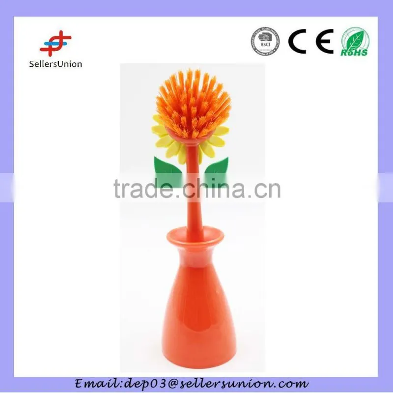2015 new plastic brush with sunflower design