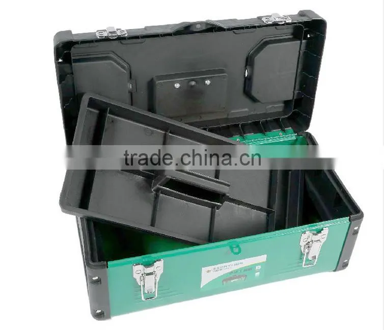 Berrylion High Grade Plastic Iron Toolbox 14" 17" 19" Iron Tool Box