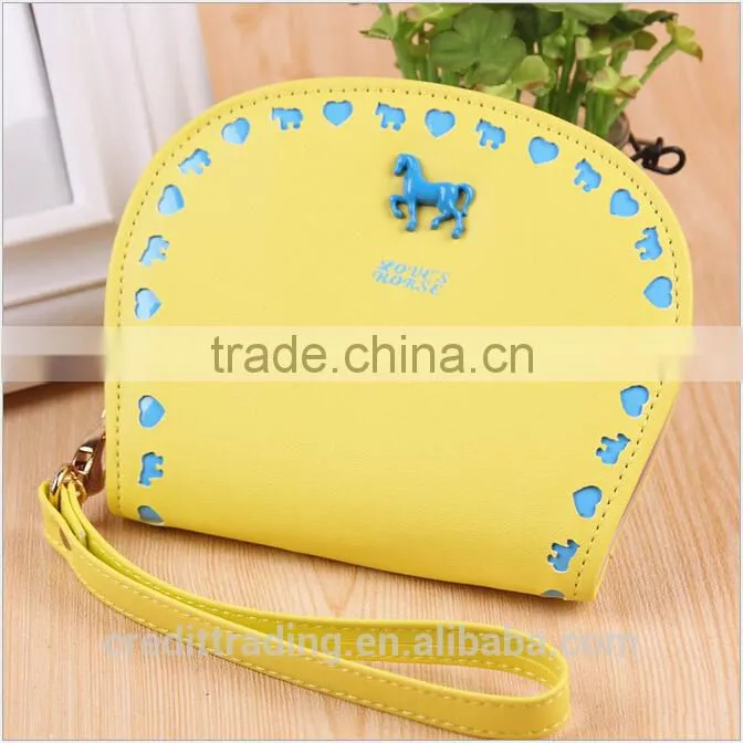 2015 new style leather ladies wallet on hot sell