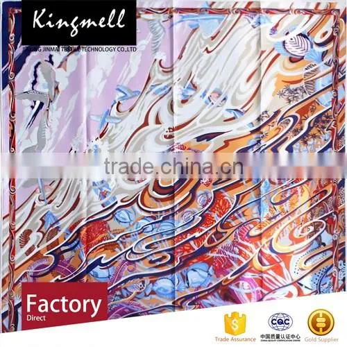 Customized Chinese Digital Print High Quality Scarf , 100% Silk Fabric