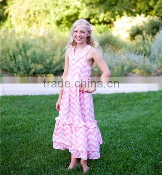 wholesale Fashion baby gilrs long ruffle dress kids party dress