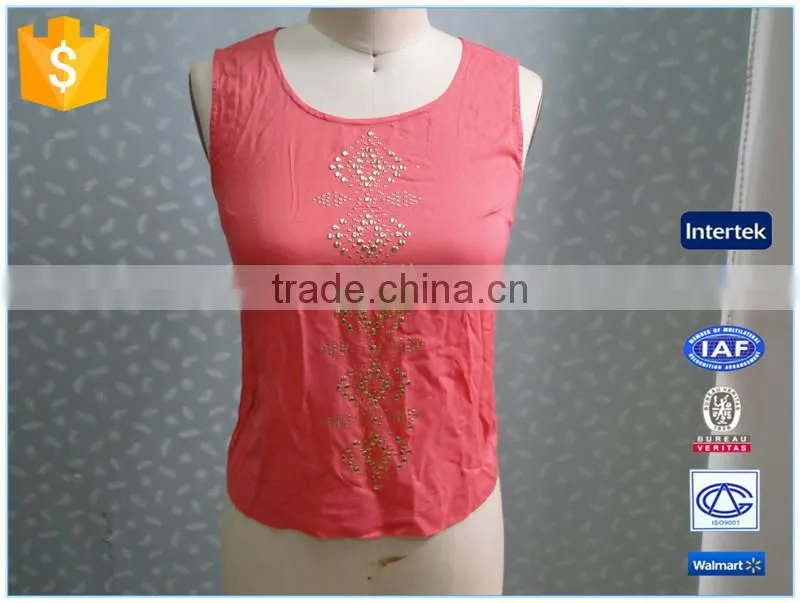 Beaded Fashion Red Colored Ladies Vest Pattern