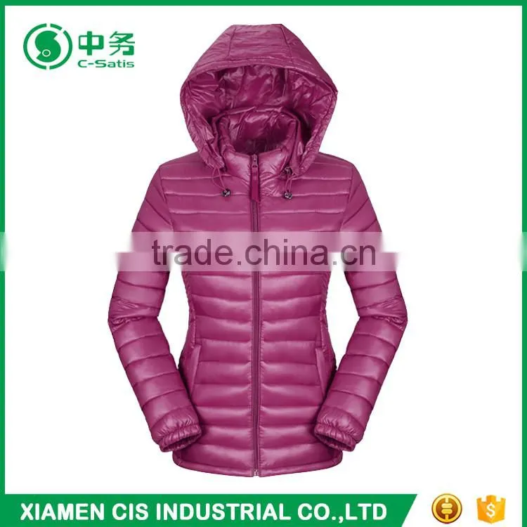 Fashion Style Winter Lightweight Womens Hooded Down Jacket for Sale