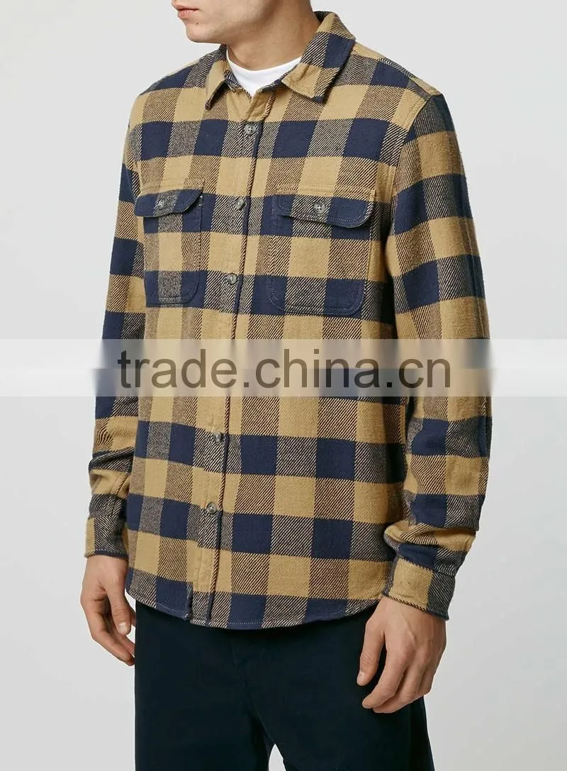 Buffalo Check Long Sleeve Casual Overshirt