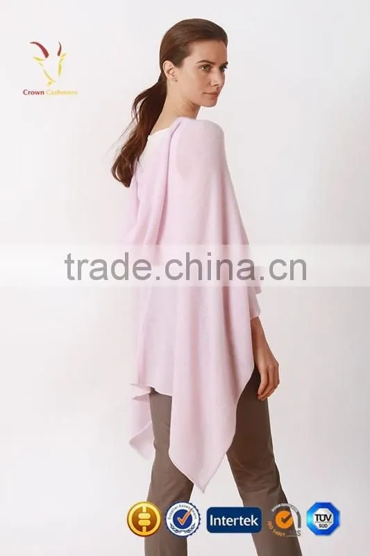 Pink Hooded Cashmere Knitted Shawl Poncho 2016