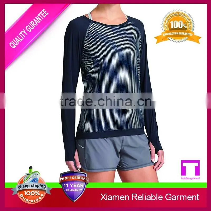 Wholesale compression modal cotton long sleeve sports t shirt top selling ladies out fit