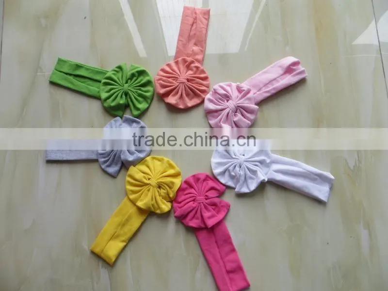 YW-118 pure color baby headband little girls colorful flower headband 2015