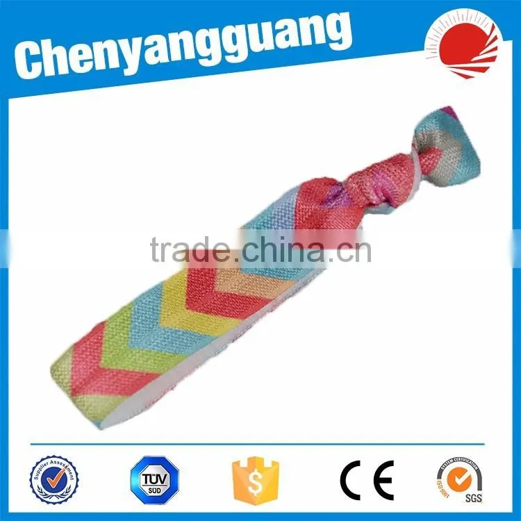 New Design Printed Folding Over Elastic For Hair Ties