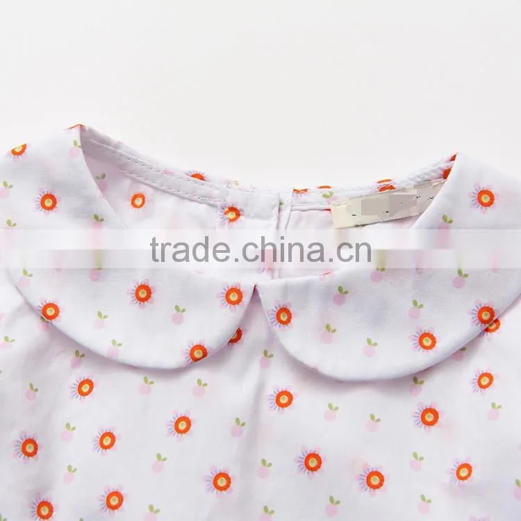 Doll Collar Floral Pattern Bottoming Breathe Freely Baby Shirt