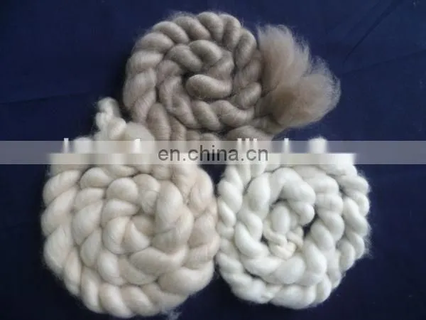 factory price dehaired yak wool dark brown 19.0mic/26mm