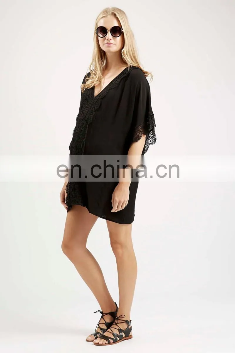 Lace Trim Kaftan Max Fashion Maternity Shirts