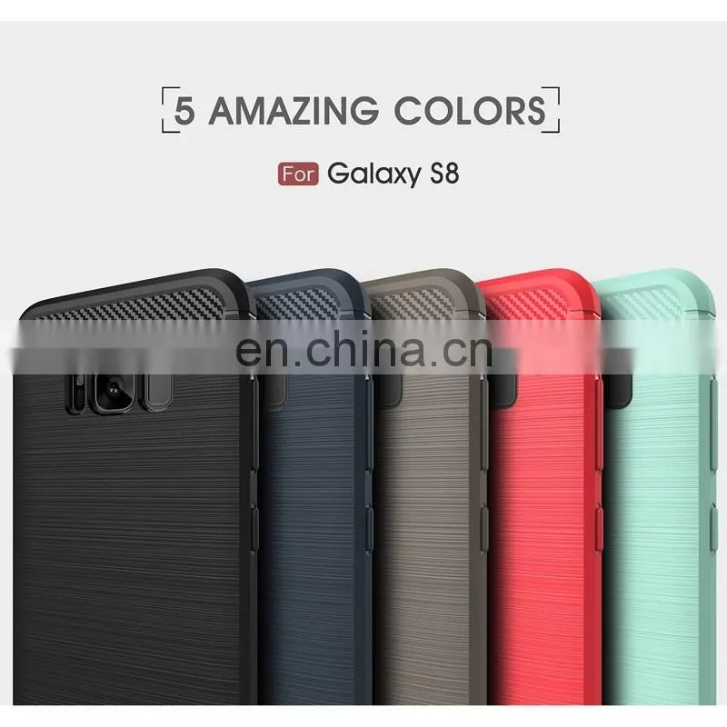 Carbon fiber pattern soft TPU back cover case for Samsung Galaxy S8