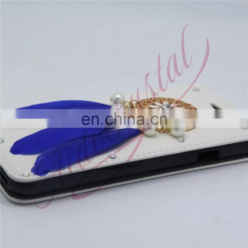 Aidocrystal blue feather dreamcatcher Luxury Magnetic Cover New Flip Wallet pu Leather For I7 7Plus Case Fundas With Card