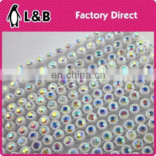 2016 new arrival fashion design plastic crystal rhinestone banding plastic rhinestone trimming