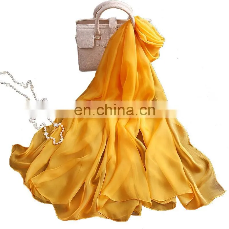 Promotional products pure silk scarf long scarf shawl orange cheap