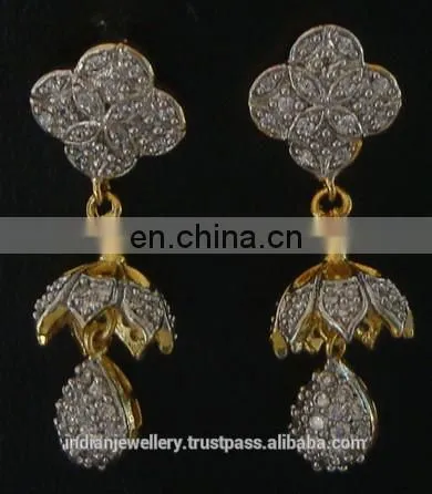 Cz earrings jewelry manufacturer, Cz chandelier jewellery exporter