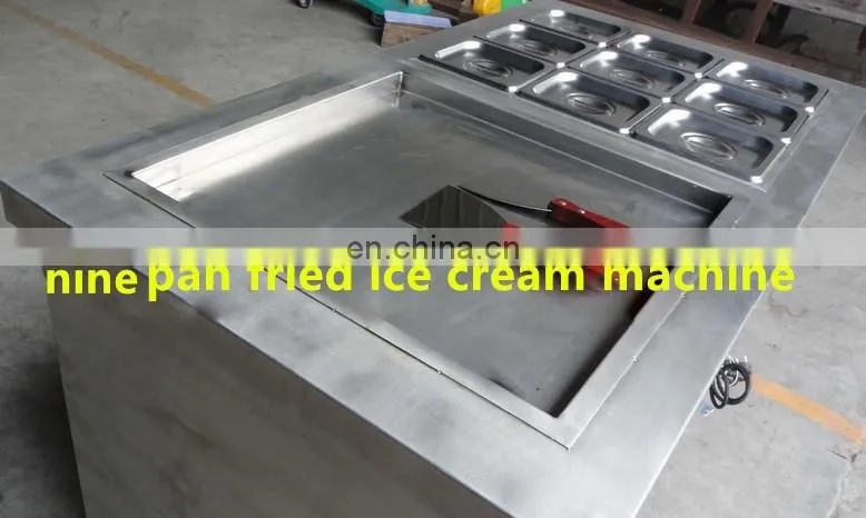 Multi-functional flat pan fried ice cream roll machine/ single pan fried ice cream roll machine