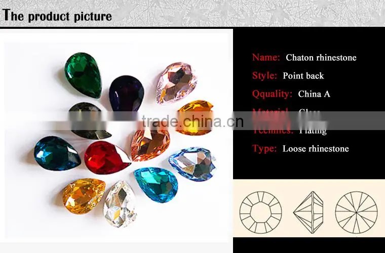 0810L China Factory Bling Tear sew on glass rhinestone,glass sew on rhinestone,sew on rhinestone glass