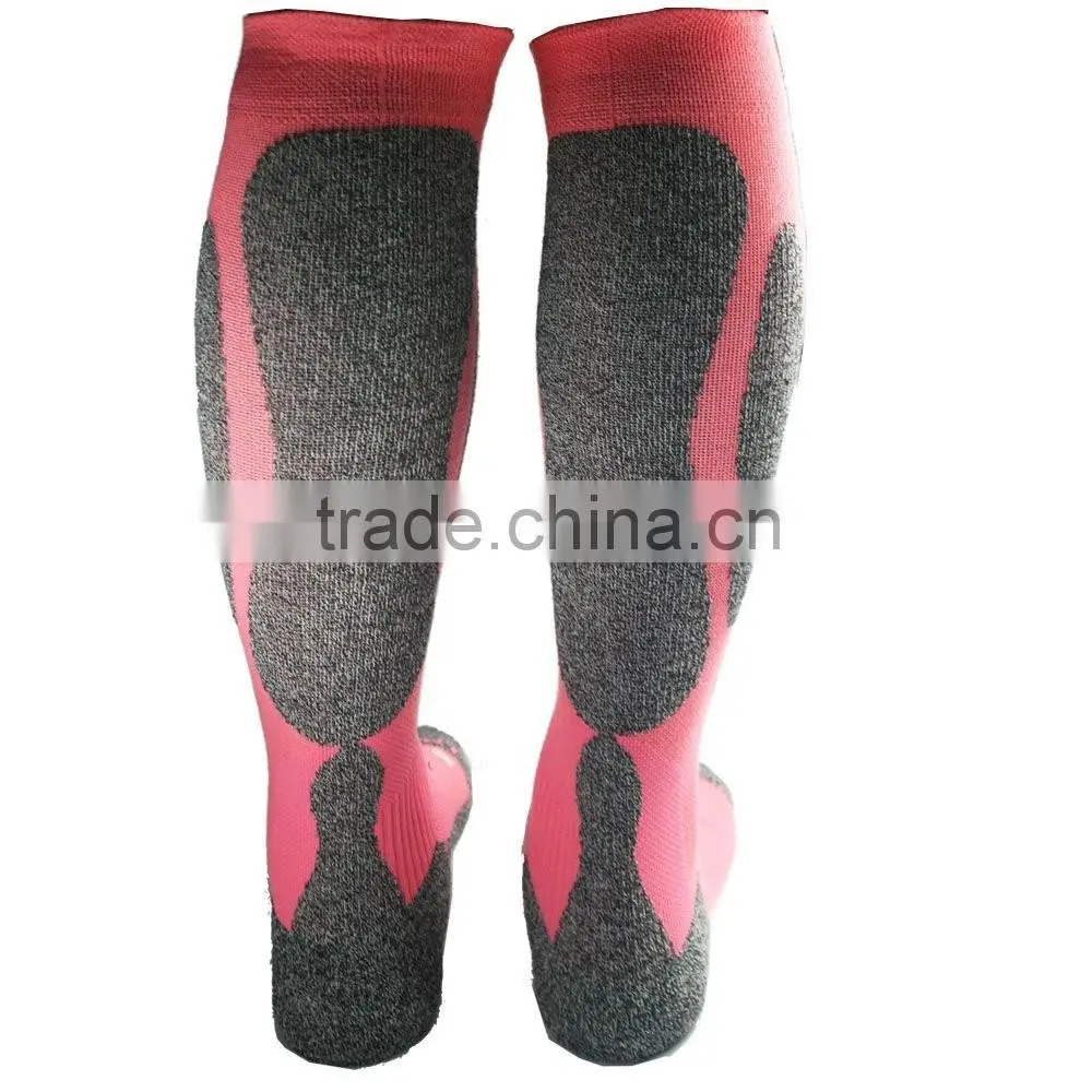 High Quality women Long Cotton Black Soccer Socks