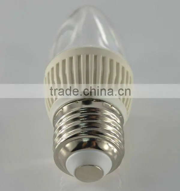 Warm white E27 E12 E14 clear LED Candle Bulb 3W