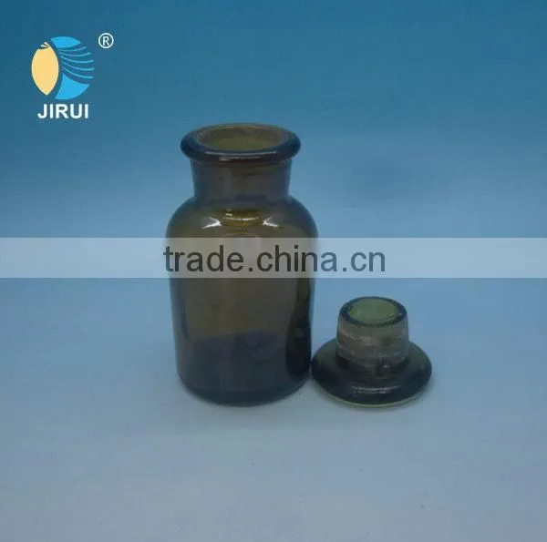 60ml amber wide open reagent glass jar with lid