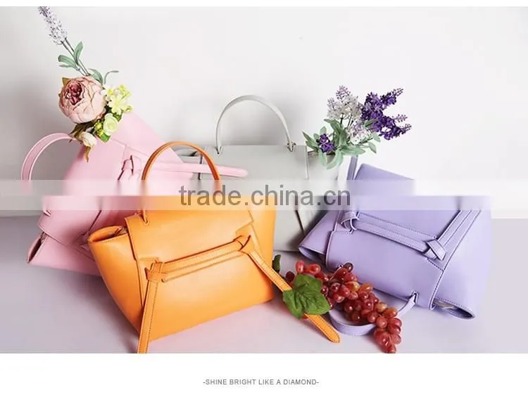 2016 Guangzhou New Fashion Genuine Nappa Leather PU leather Belt Bags Shoulder Bag Handbag for woman