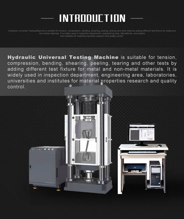 HST 300 600 1000 2000 3000 Kn Electro-hydraulic Single Space Hydraulic Servo Tensile Force Strength Universal Testing Machine