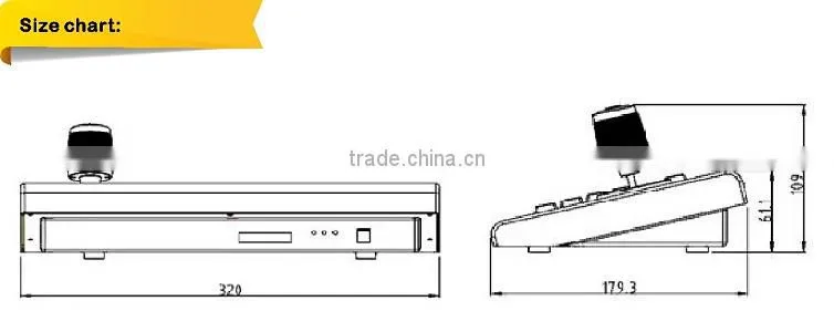 Intelligent High quality 4D Network Keyboard Controller for security PTZ Dome camera at best price