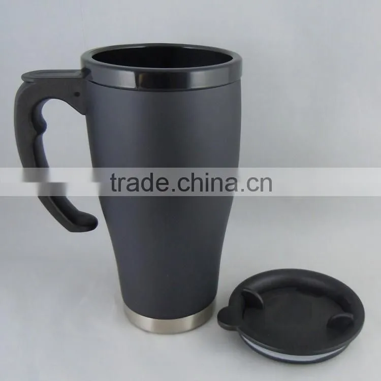 China made pp inside Auto Mug with handle and silicone lid
