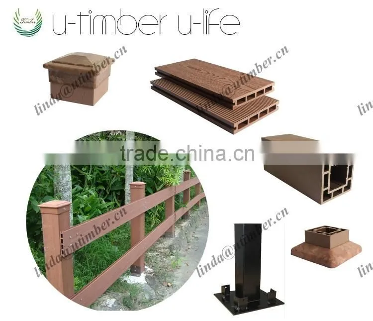 Large assortment wood plastic WPC outdoor handrail railing