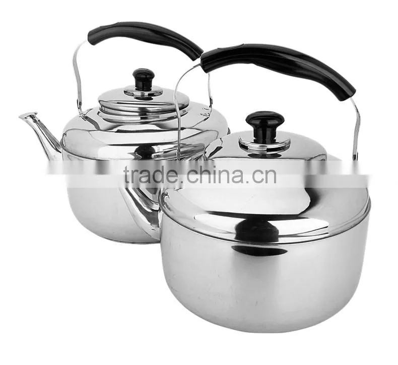 Kitchen ware stainless steel silver whistle kettle 4L