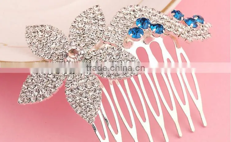 Fancy bridal head piece rhinestone hair comb high-end hair accessories