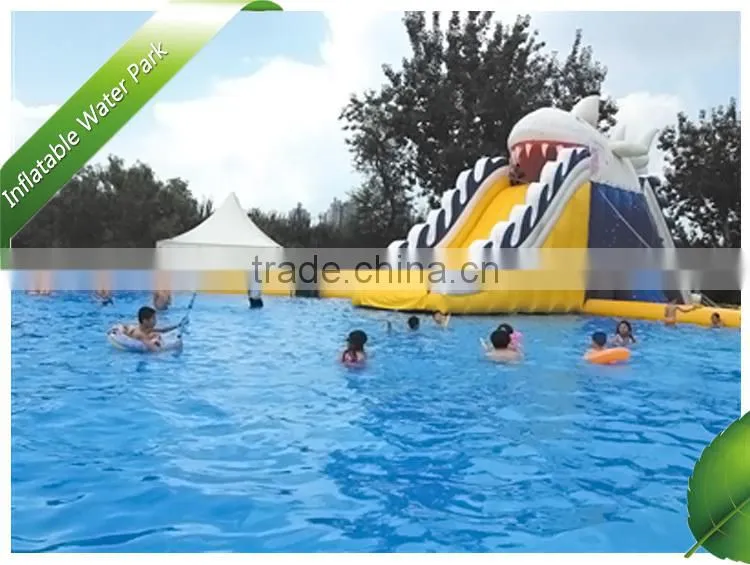 New Point PVC Shark Theme Inflatable Water Park