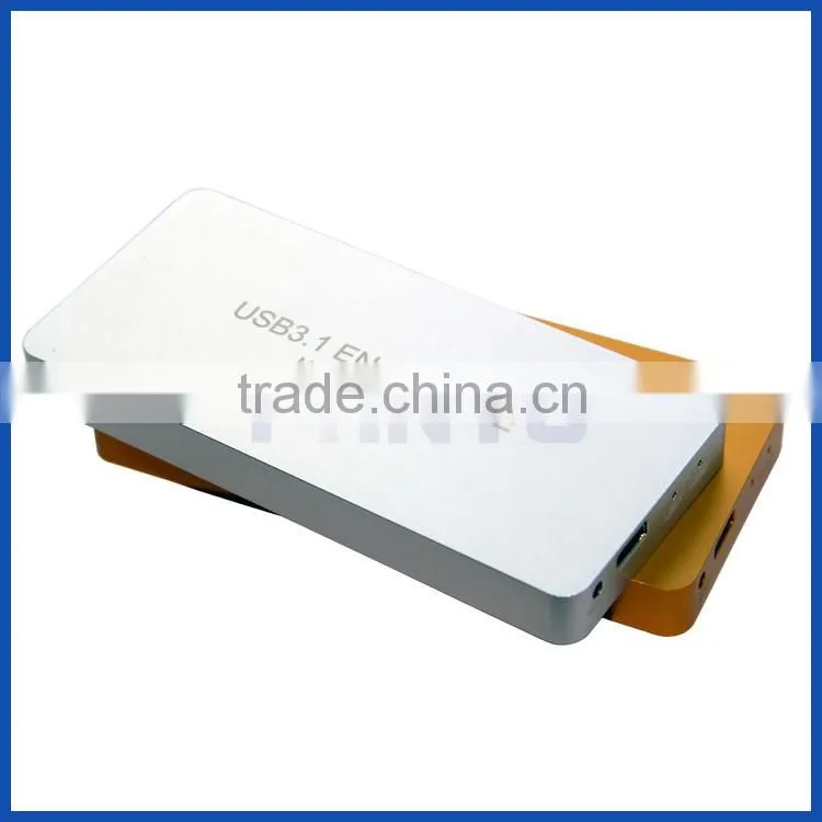 Aluminium mSATA SSD box USB3.1 type C Gen 2 to 3050 mm mSATA SSD enclosure
