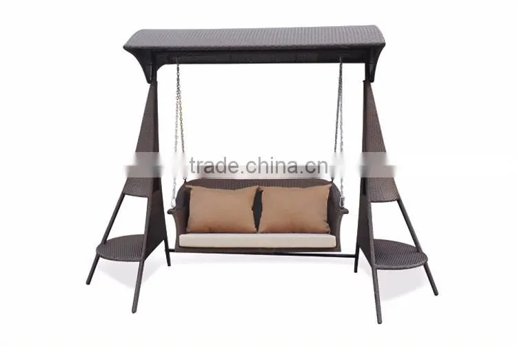 Double Luxury Patio Rattan Hanging Swing Chair Wicker Hanging Garden Swing Chairs