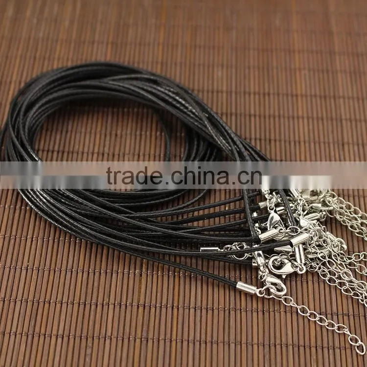 BC1130 Wholesale fashion DIY black leather necklace chains