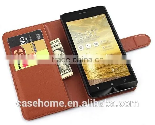 Factory Hand Made Leather Wallet Flip Cover for Asus Zenfone 5 Lite