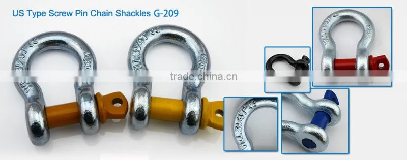 sail rigging accessories adjustable alloy steel marine lifting zinc plated shackle