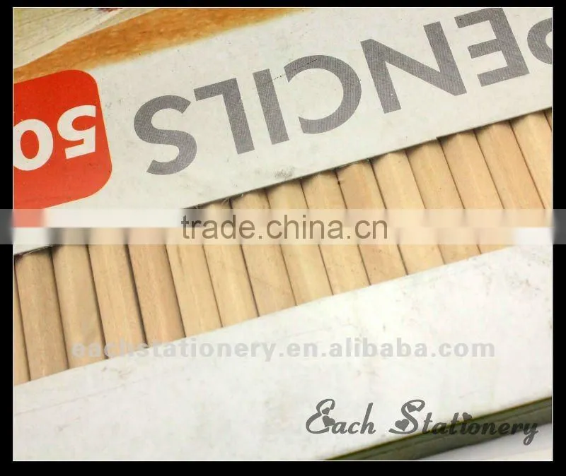 7" HB natural wooden coloring pencils in wooden box case