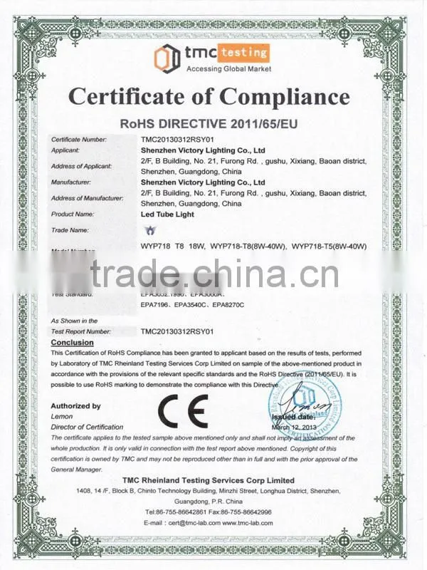 t8 led tube 44W 240cm 8feet single pin for indoor lighting